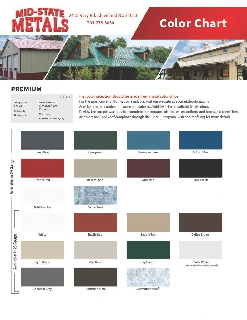 Construction Graphics Colors Commercial/Industrial Color Charts
